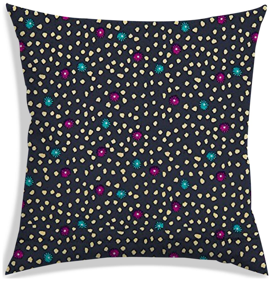 

RADANYA Floral Polyester Black Cushion Cover ( Small Pack of 1 )