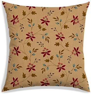 RADANYA Floral Polyester Peach Cushion Cover ( Regular , Pack of 1 )