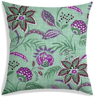 RADANYA Floral Polyester Green Cushion Cover ( Extra large , Pack of 1 )