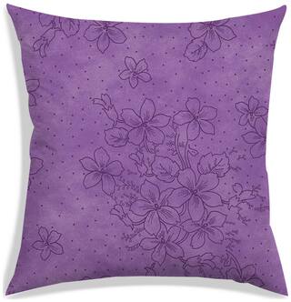 RADANYA Floral Polyester Purple Cushion Cover ( Large , Pack of 1 )