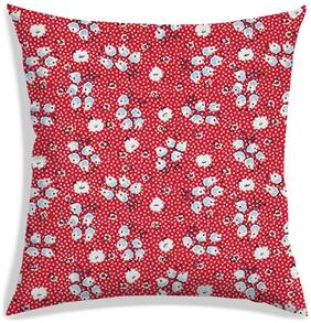 RADANYA Floral Polyester Red Cushion Cover ( Large , Pack of 1 )