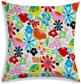 RADANYA Floral Polyester White Cushion Cover ( Large , Pack of 1 )