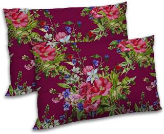 RADANYA Polyester Floral Pillow Covers ( Pack of 2 , Pink )