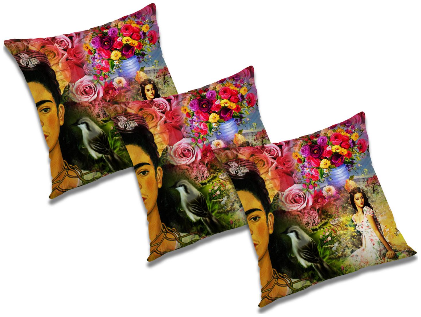 

RADANYA Floral Cushion Cover with Filler (Set of 3) 16x16 inch