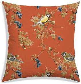 RADANYA Floral Polyester Orange Cushion Cover ( Large , Pack of 1 )