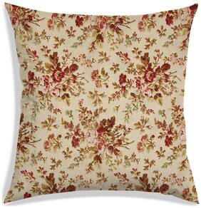 RADANYA Floral Polyester Beige Cushion Cover ( Extra large , Pack of 1 )