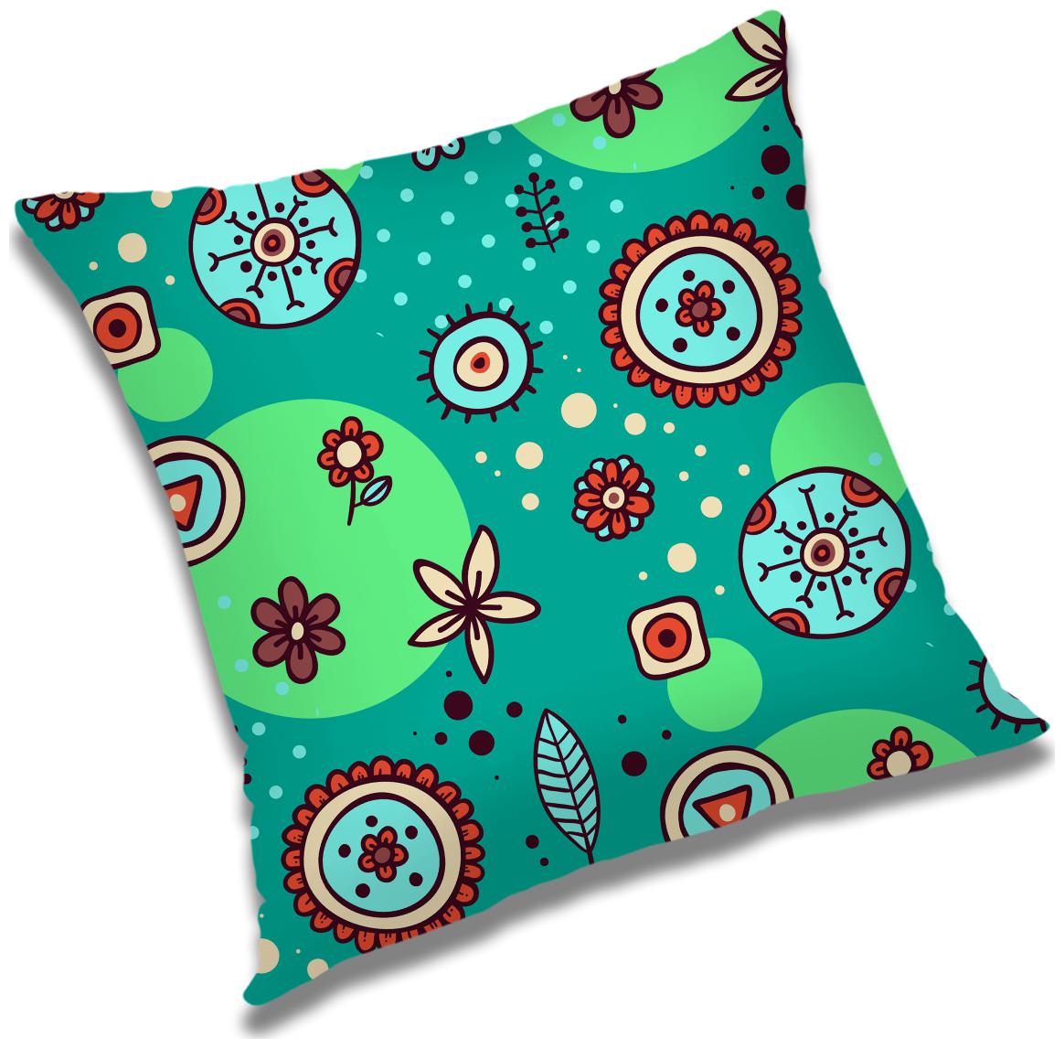 

RADANYA Floral Polyester Blue Cushion Cover ( Regular Pack of 1 )