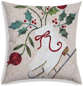 RADANYA Floral Polyester Beige Cushion Cover ( Regular , Pack of 1 )