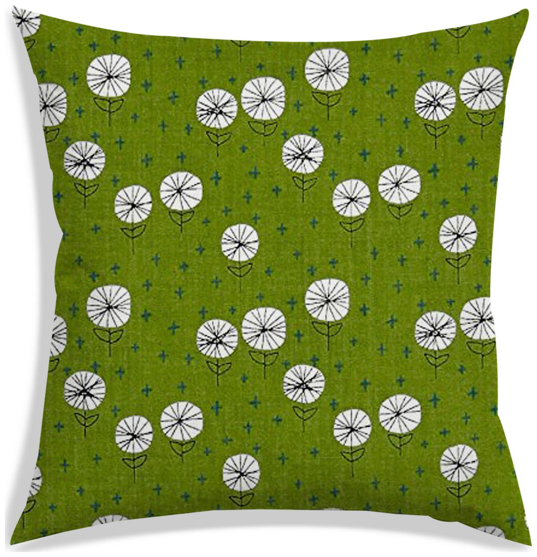 

RADANYA Floral Polyester Green Cushion Cover ( Extra large Pack of 1 )
