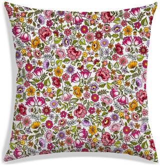 RADANYA Floral Polyester White Cushion Cover ( Large , Pack of 1 )