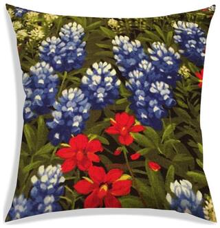 RADANYA Floral Polyester Green Cushion Cover ( Small , Pack of 1 )
