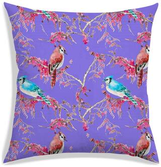 RADANYA Floral Polyester Purple Cushion Cover ( Extra large , Pack of 1 )