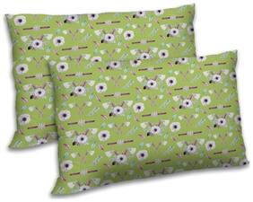 RADANYA Polyester Floral Pillow Covers ( Pack of 2 , Green )