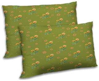 RADANYA Polyester Floral Pillow Covers ( Pack of 2 , Green )