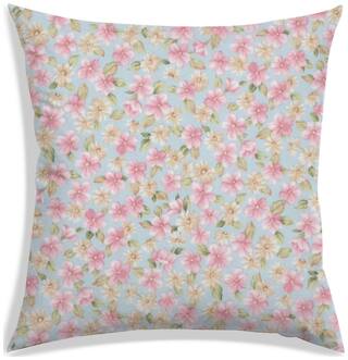 RADANYA Floral Polyester Blue Cushion Cover ( Extra large , Pack of 1 )