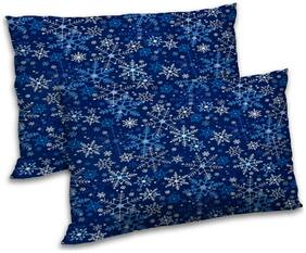 RADANYA Polyester Floral Pillow Covers ( Pack of 2 , Blue )
