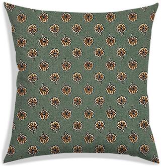 RADANYA Floral Polyester Green Cushion Cover ( Large , Pack of 1 )