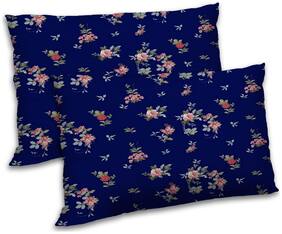 RADANYA Polyester Floral Pillow Covers ( Pack of 2 , Blue )