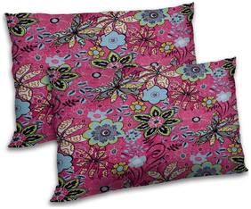 RADANYA Polyester Floral Pillow Covers ( Pack of 2 , Pink )