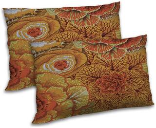 RADANYA Polyester Floral Pillow Covers ( Pack of 2 , Brown )