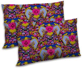 RADANYA Polyester Floral Pillow Covers ( Pack of 2 , Blue )