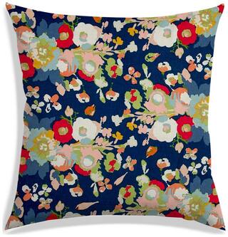 RADANYA Floral Polyester Blue Cushion Cover ( Large , Pack of 1 )