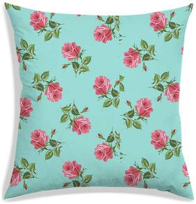 RADANYA Floral Polyester Green Cushion Cover ( Extra large , Pack of 1 )