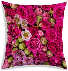 RADANYA Floral Polyester Pink Cushion Cover ( Large , Pack of 1 )