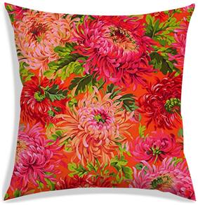 RADANYA Floral Polyester Orange Cushion Cover ( Regular , Pack of 1 )