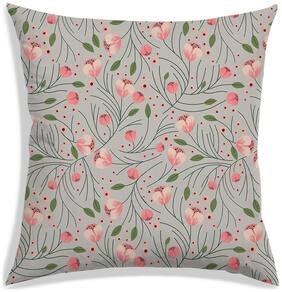 RADANYA Floral Polyester Beige Cushion Cover ( Large , Pack of 1 )