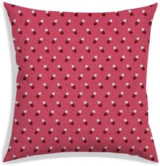 RADANYA Floral Polyester Purple Cushion Cover ( Regular , Pack of 1 )