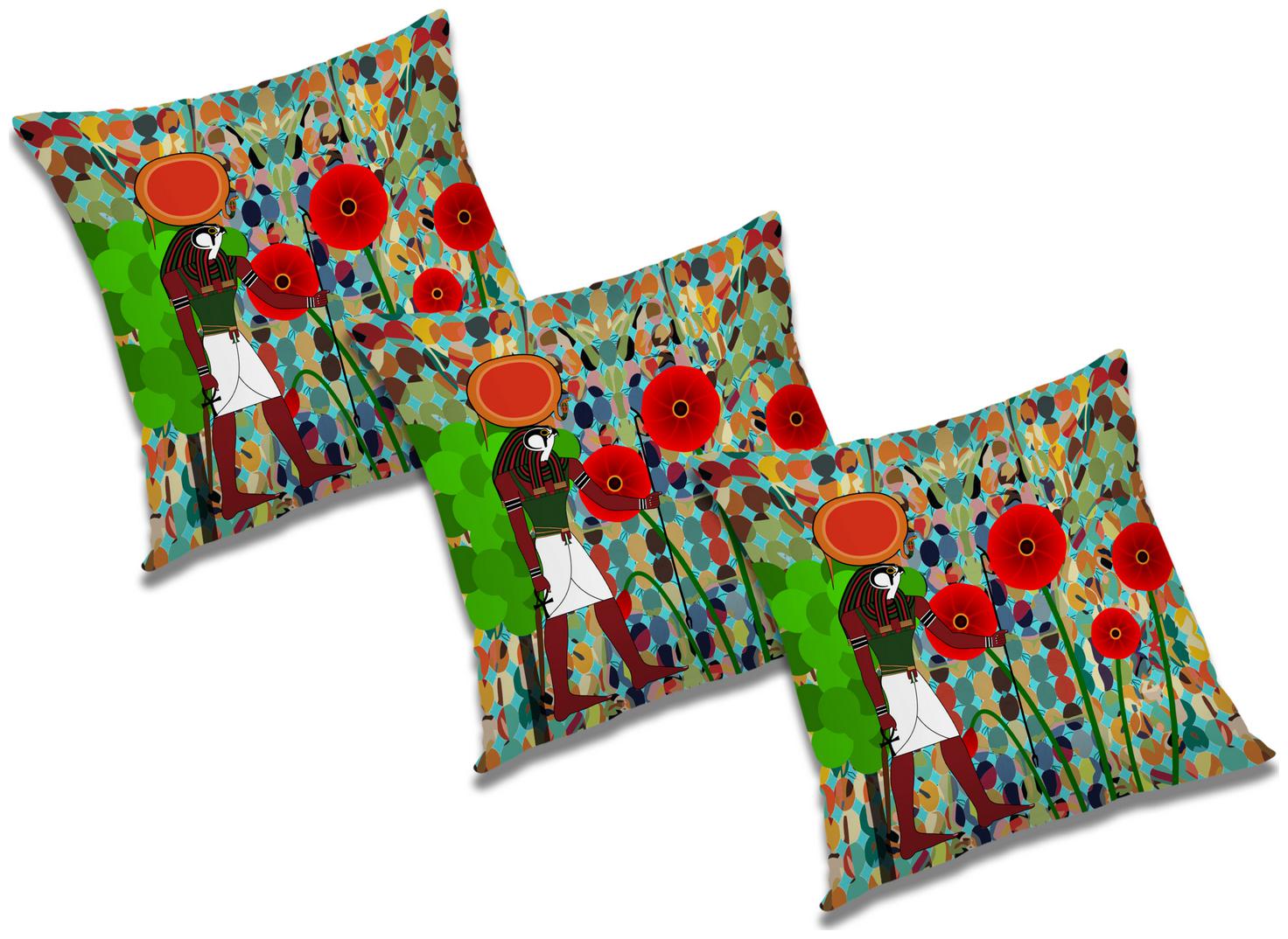 

RADANYA Floral Cushion Cover with Filler (Set of 3) 24x24 inch