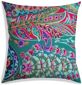 RADANYA Floral Polyester Green Cushion Cover ( Small , Pack of 1 )