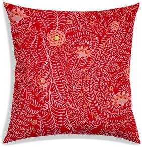 RADANYA Floral Polyester Red Cushion Cover ( Regular , Pack of 1 )