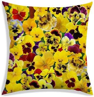 RADANYA Floral Polyester Yellow Cushion Cover ( Extra large , Pack of 1 )
