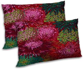 RADANYA Polyester Floral Pillow Covers ( Pack of 2 , Orange )
