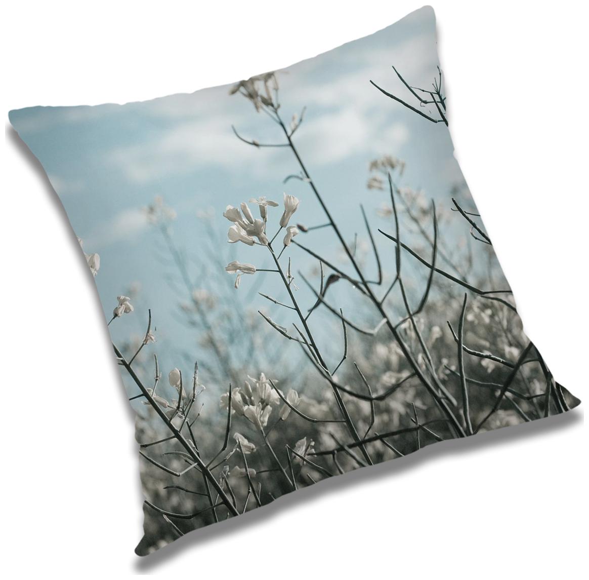 

RADANYA Floral Polyester Grey Cushion Cover ( Large Pack of 1 )
