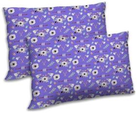 RADANYA Polyester Floral Pillow Covers ( Pack of 2 , Purple )