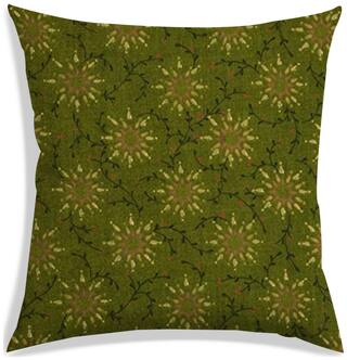 RADANYA Floral Polyester Green Cushion Cover ( Extra large , Pack of 1 )