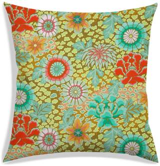 RADANYA Floral Polyester Green Cushion Cover ( Extra large , Pack of 1 )