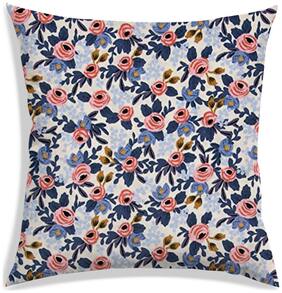 RADANYA Floral Polyester White Cushion Cover ( Extra large , Pack of 1 )