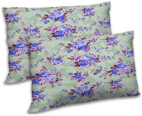 RADANYA Polyester Floral Pillow Covers ( Pack of 2 , Green )