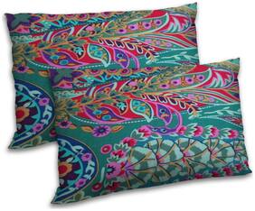 RADANYA Polyester Floral Pillow Covers ( Pack of 2 , Green )