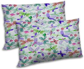 RADANYA Polyester Floral Pillow Covers ( Pack of 2 , White )