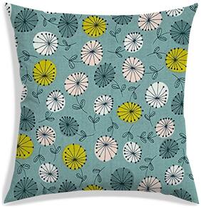 RADANYA Floral Polyester Green Cushion Cover ( Regular , Pack of 1 )