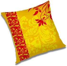 RADANYA Flower Printed Cushion Cover Orange,16x16 inch