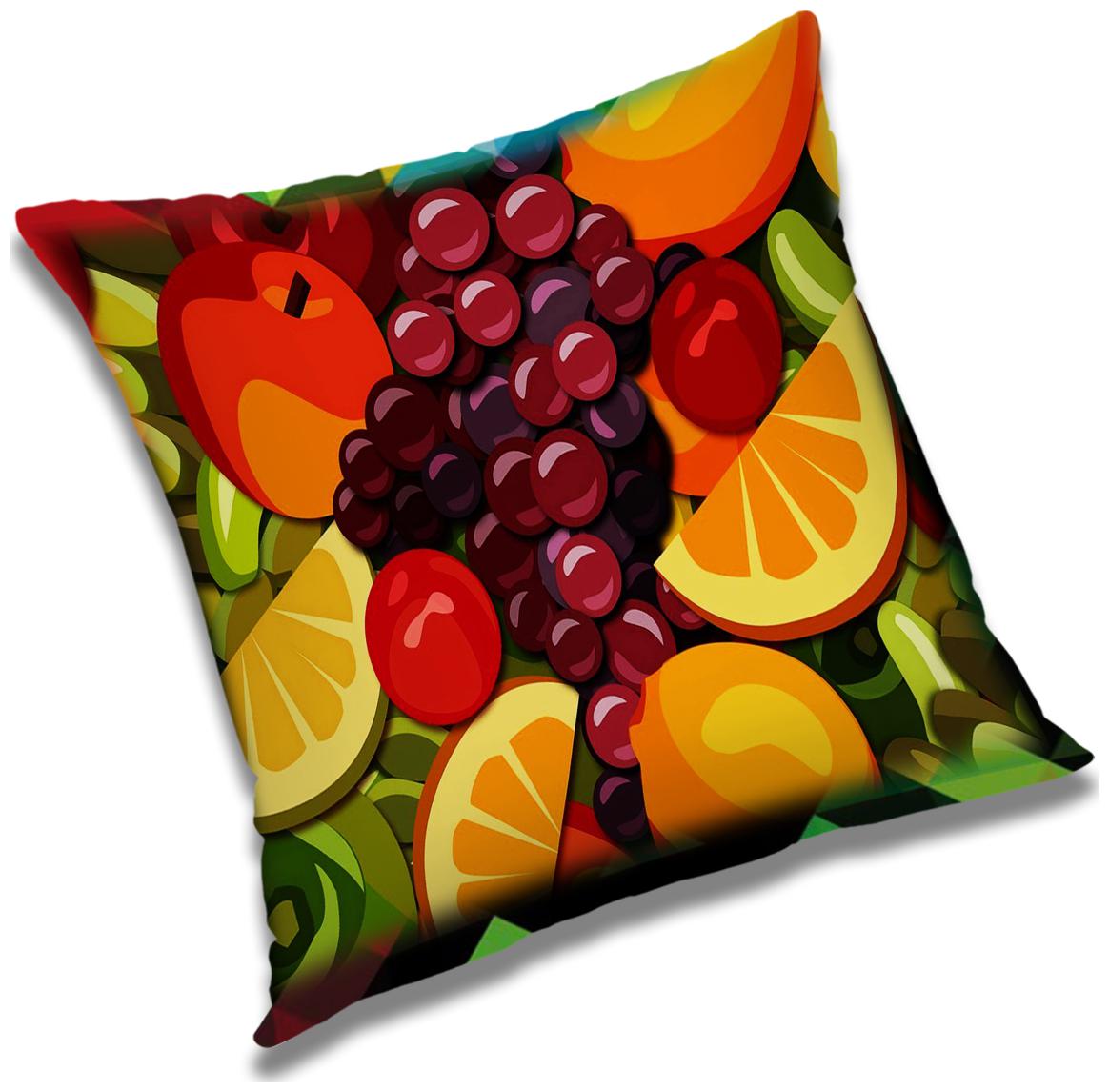 

RADANYA Fruit Printed Cushion Cover Multicolor 12x12 inch