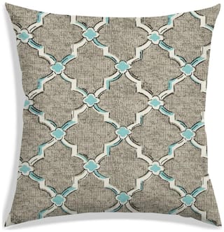 RADANYA Geometric Polyester Grey Cushion Cover ( Extra large , Pack of 1 )