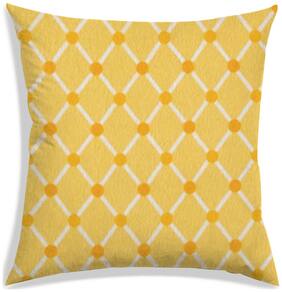 RADANYA Geometric Polyester Yellow Cushion Cover ( Small , Pack of 1 )