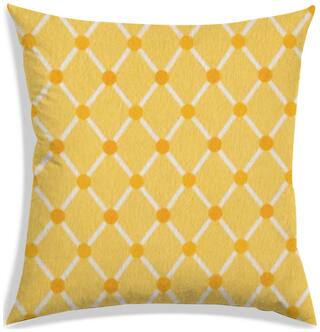 RADANYA Geometric Polyester Yellow Cushion Cover ( Small , Pack of 1 )
